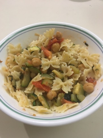 Garbanzo Stir Fry with Buttered Noodles